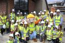 Reception pupils and their parents took a tour of Braiswick Primary School in Colchester that is expected to be completed by the end of the year.