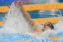 Chris Walker-Hebborn on his way to winning the men's 100m backstroke final