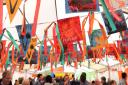 Colourful banners decorate the Flipside Brazilian Festival on Saturday, 4 October.