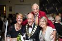 Mayor Gerard Brewster, centre, with his wife Audrey, right, Roy Hudd and his wife Debbie, at the Stowmarket Town Awards.