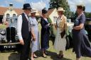 Sutton Hoo celebrate 75th anniversary with Mrs Pretty's Garden Party.  The living history team as Anthony Culham, Evelyn Adams, princess Marie Louise, Mrs Edith Pretty and Elizabeth Perkins