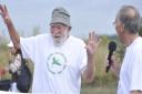 David Bellamy talks to the crowd with Roger Tabor at the Bellamy at Brightlingsea event on Sunday, 27 July.