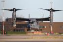 Settling down on the runway at RAF Mildenhall is one of newest CV-22 Ospreys assigned to the 352nd SOG at the base - Gary Stedman