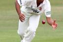 Tymal Mills in action for Essex against Sri Lanka on his first-class debut at the Ford County Ground in Chelmsford