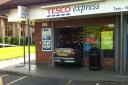 The scene of the accident at the Tesco Express store in Bury St Edmunds