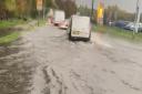 Roads in Haverhill have become flooded after torrential downpours
