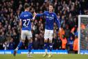 Nathan Broadhead (right) celebrates with George Hirst after getting Ipswich Town back in the game against Sheffield Wednesday.