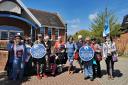 Protesters gathered outside a surgery held by Dr Coffey on Friday. Credit: Ruth Leach