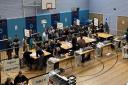 Counting at West Suffolk last week - the Tories lost their majority but hope to form a coalition administration.