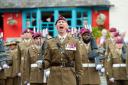 Soldiers marched in Woodbridge today to mark the 20th anniversary of their regiment