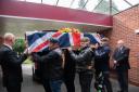 More than 70 mourners, including a large bike escort, gave a final farewell to a war veteran from Felixstowe, Ronald Knights, Charlotte Bond