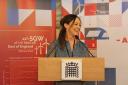 Jennie Morgan speaks to politicians and leading energy industry figures at Westminster at a reception organised by the East of England Energy Group