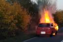 A car was on fire near Boxford