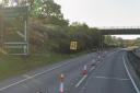 A lane on the A14 is closed after a lorry broke down