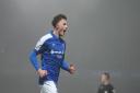 Nathan Broadhead celebrates after giving Ipswich Town a 3-0 lead against Millwall.