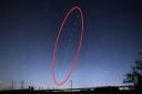A strange line of lights has been spotted in the skies above Felixstowe