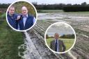 Mike Porter, pictured with son James, and Andrew Blenkiron assess a very wet start to the growing season