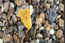 The Golden Wonder crisp packet found on Sizewell beach by walker Percy Grainger