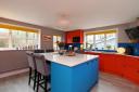 The colourful contemporary kitchen