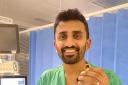 Suraj Shah with the ring, which was lost at West Suffolk Hospital