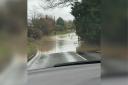 Lower Road in Coddenham is closed after flooding