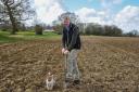 Farmer Richard Scott of Hestley Green, Thorndon, on a field yet to be drilled