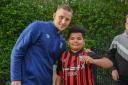 Luke Woolfenden was in attendance to sign autographs and take pictures with kids at a Chantry youth club who was celebrating its second year