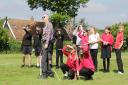 Ambassador Dave Green teaches pupils at Bacton Primary School about rockets
