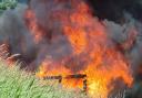 The viewing platform fire at Oulton Marshes, over the weekend of June 11/12 as captured by John Arnold 