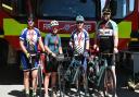(L-R) Laura Read, Jasmine Mallett, Sean Marner and John Bissell have completed the charity bicycle ride for Suffolk Fire and Rescue