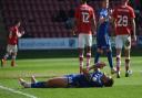 Cameron Burgess after his missed chance Crewe Alexandra.