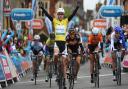 Marianne Vos winning the Women's Tour in Bury St Edmunds in 2014