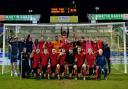 Needham Market celebrate their historic FA Trophy win at Yeovil Town