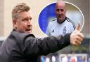 Ipswich Town boss Paul Cook (insert) goes head-to-head with Oxford United counterpart Karl Robinson at Portman Road tomorrow. Photos: PA/Archant