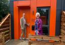 Ipswich Borough Council housing portfolio holder Neil Macdonald an Whitton councillor Christine Shaw at the new modular units in Ipswich