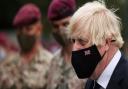 Prime Minister Boris Johnson during a visit to Merville Barracks in Colchester
