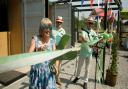 Bridget McIntyre MBE, High Sheriff of Suffolk, cuts the ribbon at the new and improved Debenham Shed