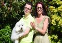 Kyle Hobbs with his mum Sharon and dog Eliza at their Kesgrave home