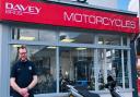 Mark Gardiner, director of Davey Bros Motorcycles, at his new Ipswich showroom