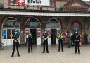 Suffolk police officers at Ipswich railway station as part of Operation Sceptre
