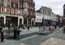 Saturday morning crowds enjoying the new-look Ipswich Cornhill. Picture: PAUL GEATER