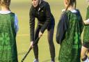 Kate Richardson-Walsh coaching youngters at Framlingham College. Picture: PAVEL KRICKA