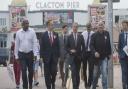 Former Ukip leader Nigel Farage visits Clacton Pier during a visit to the seaside town. Picture: VICTORIA JONES/PA WIRE