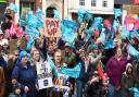 Hundreds of striking workers marched through Ipswich town centre on Wednesday