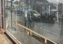 The window of Brandon Butchers has been smashed