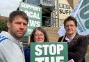 BBC Radio Suffolk journalists Jon Wright, Cleah Heatherington and Andrew Woodger are on strike to oppose service cuts.