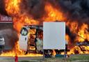 UPDATED IMAGE: flames blanketed the van and car last week