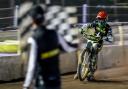Jason Doyle takes the flag for the Ipswich Witches in their win over the King's Lynn Stars