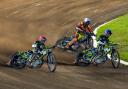 Danny King (red helmet) and Keynan Rew (blue) both played key roles in Ipswich Witches' narrow defeat at Sheffield Tigers.