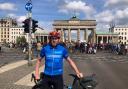 Andrew Horne in Berlin who cycled in memory of a 29-year-old who passed away from cancer